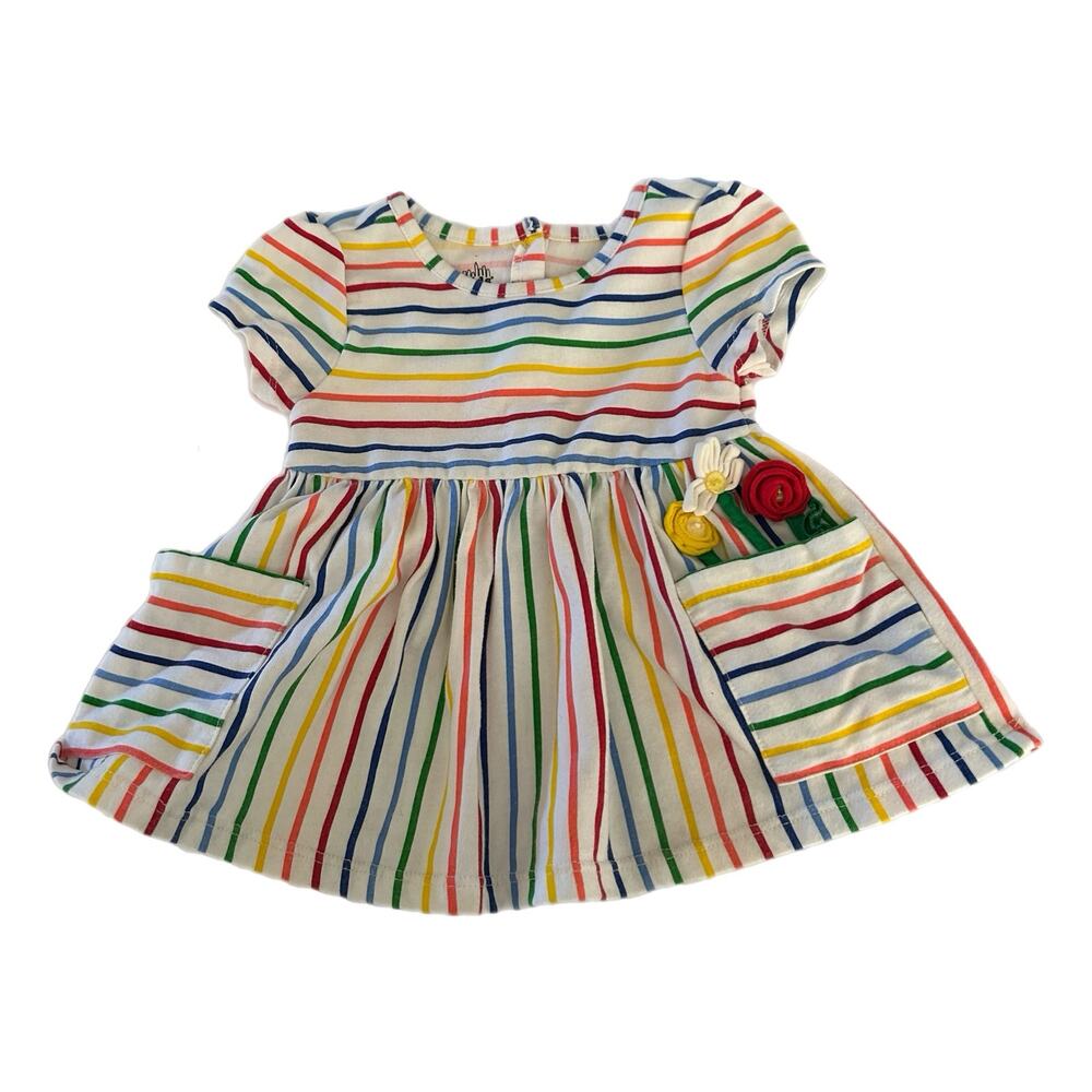 Kids HeadquartersStriped Short Sleeve Pocket Dress 12M